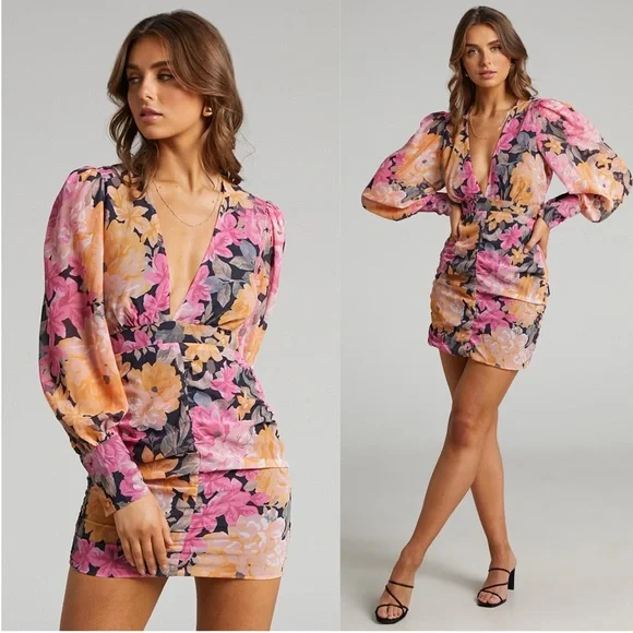 knee length dresses for ladies Souza Long Sleeve Mini Dress Black main image 0
